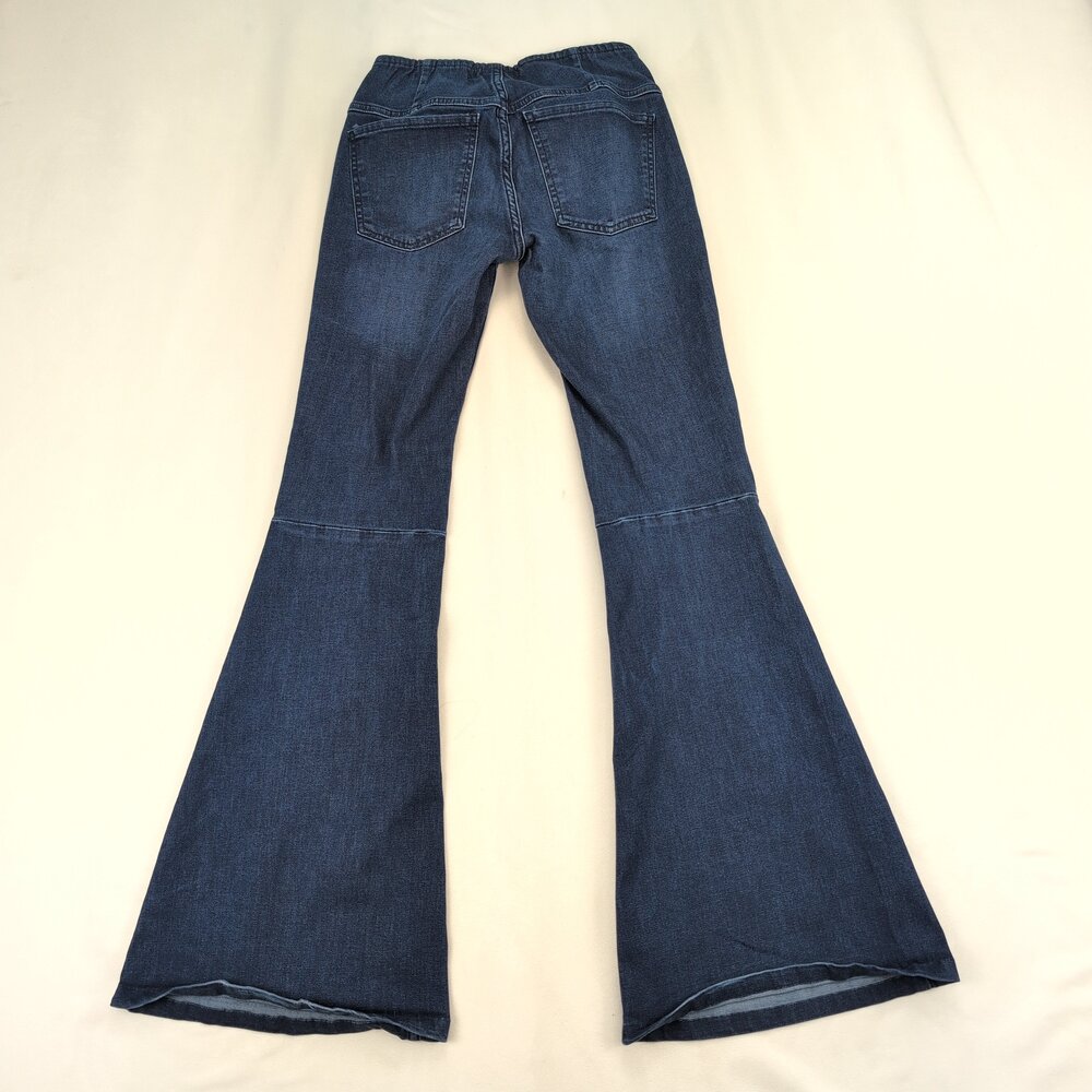 Free People Flare Wide-Leg Jeans Women's Size 25 Dark Wash - Picture 3 of 12